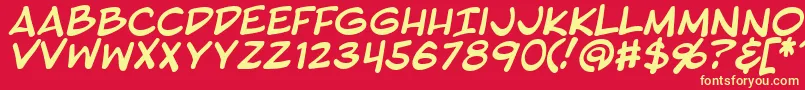 BlambotProItalic Font – Yellow Fonts on Red Background