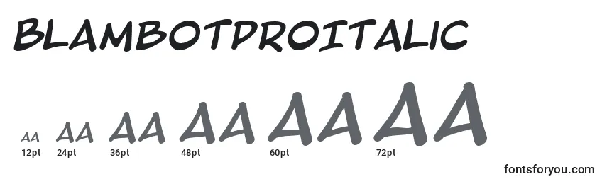 BlambotProItalic Font Sizes