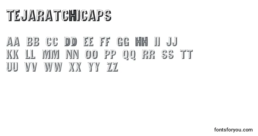 Czcionka Tejaratchicaps – alfabet, cyfry, specjalne znaki