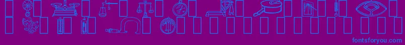 フォントTheHappyMedium – 紫色の背景に青い文字