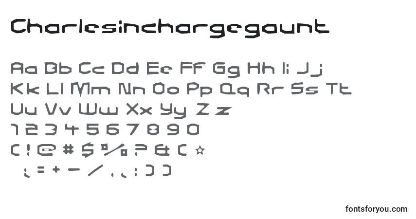 Charlesinchargegaunt-fontti – aakkoset, numerot, erikoismerkit