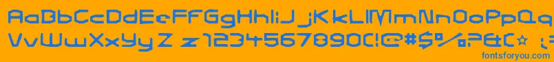 フォントCharlesinchargegaunt – オレンジの背景に青い文字