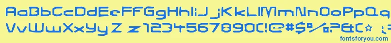 フォントCharlesinchargegaunt – 青い文字が黄色の背景にあります。