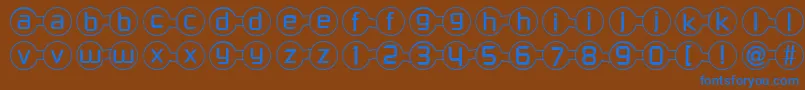 フォントMolecular – 茶色の背景に青い文字