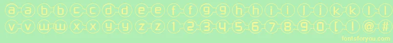 Molecular Font – Yellow Fonts on Green Background