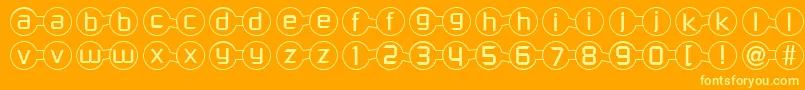 Molecular Font – Yellow Fonts on Orange Background