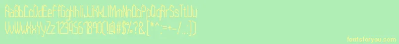 Crooked Font – Yellow Fonts on Green Background
