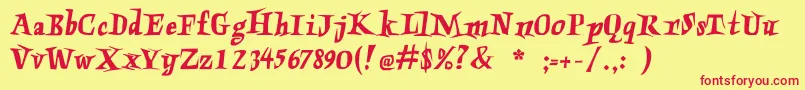 Charon Font – Red Fonts on Yellow Background