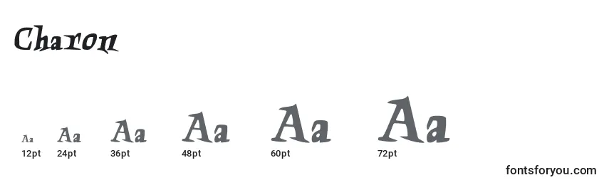 Размеры шрифта Charon