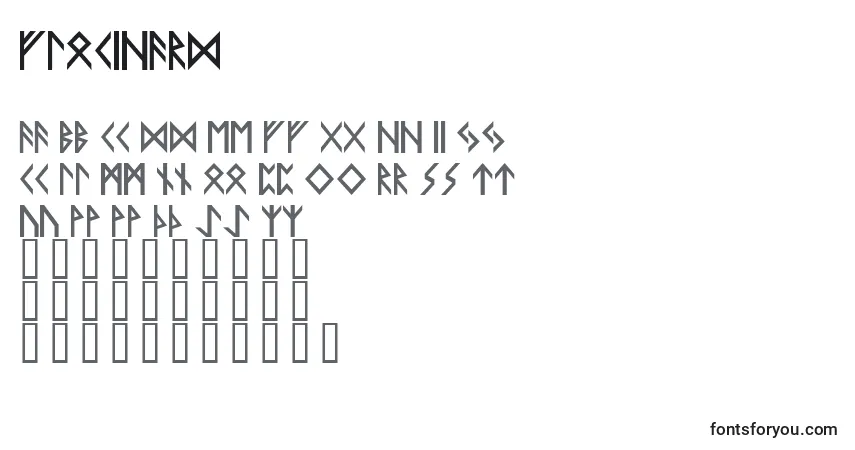 Czcionka FlokiHard – alfabet, cyfry, specjalne znaki