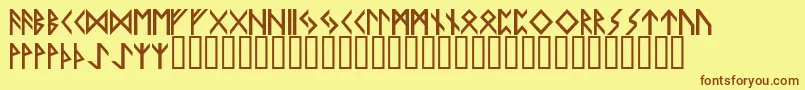 fuente FlokiHard – Fuentes Marrones Sobre Fondo Amarillo