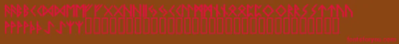 FlokiHard Font – Red Fonts on Brown Background