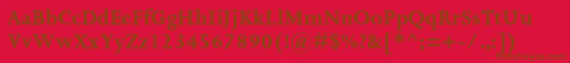 JoannamtstdBold Font – Brown Fonts on Red Background