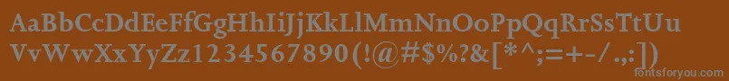 フォントJoannamtstdBold – 茶色の背景に灰色の文字