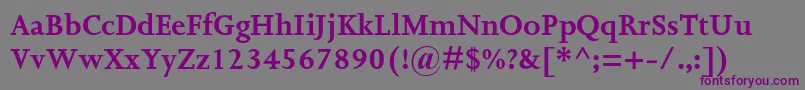 JoannamtstdBold Font – Purple Fonts on Gray Background