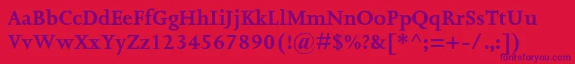 JoannamtstdBold Font – Purple Fonts on Red Background