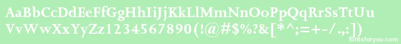 フォントJoannamtstdBold – 緑の背景に白い文字