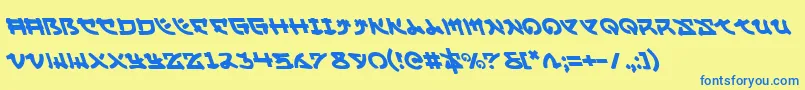 Yamamotol Font – Blue Fonts on Yellow Background