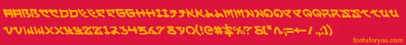 Yamamotol Font – Orange Fonts on Red Background