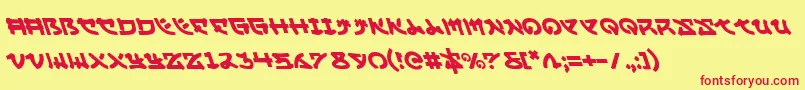 Yamamotol Font – Red Fonts on Yellow Background