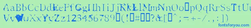 Spyhink Font – Blue Fonts on Green Background