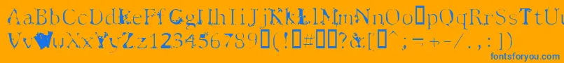 Spyhink Font – Blue Fonts on Orange Background