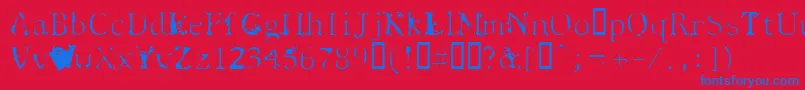 フォントSpyhink – 赤い背景に青い文字