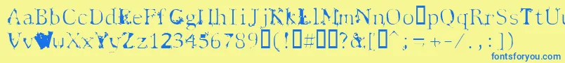 Spyhink Font – Blue Fonts on Yellow Background