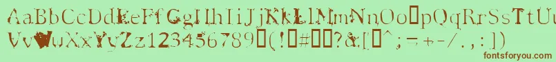 Spyhink Font – Brown Fonts on Green Background