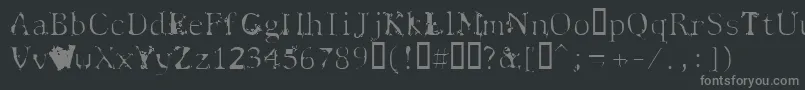 フォントSpyhink – 黒い背景に灰色の文字