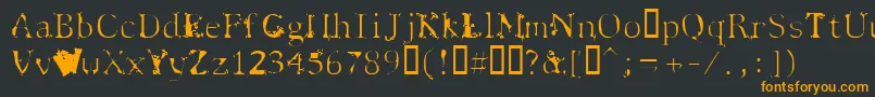 フォントSpyhink – 黒い背景にオレンジの文字