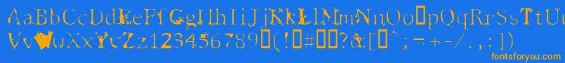 Spyhink Font – Orange Fonts on Blue Background