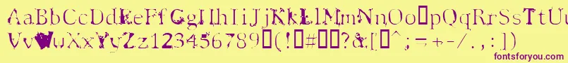 Spyhink Font – Purple Fonts on Yellow Background