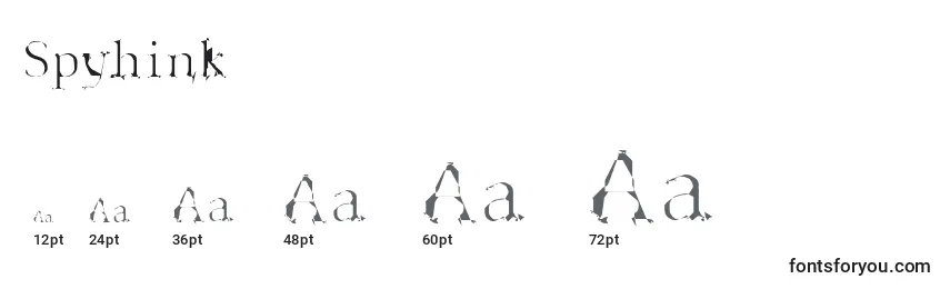 Spyhink Font Sizes