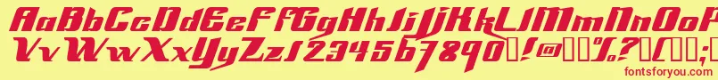 Slick69 ffy Font – Red Fonts on Yellow Background