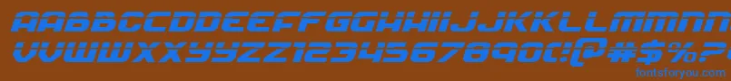 Soldierlaserexpandital Font – Blue Fonts on Brown Background
