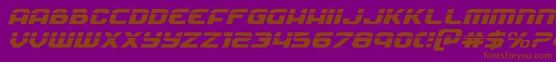 Soldierlaserexpandital Font – Brown Fonts on Purple Background
