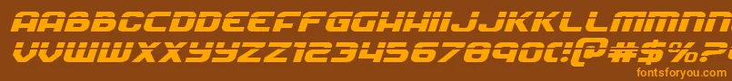 Soldierlaserexpandital Font – Orange Fonts on Brown Background