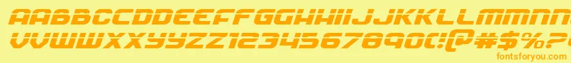 Soldierlaserexpandital-fontti – oranssit fontit keltaisella taustalla