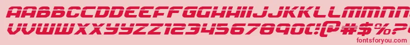 Soldierlaserexpandital-Schriftart – Rote Schriften auf rosa Hintergrund