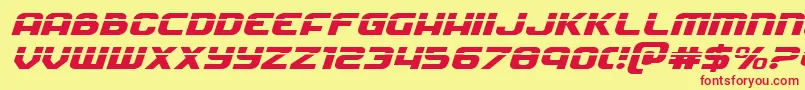 Soldierlaserexpandital Font – Red Fonts on Yellow Background