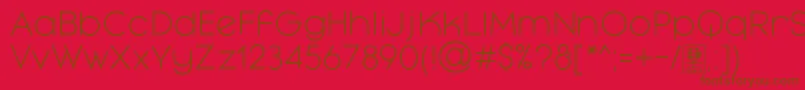 Weitere Informationen zur MayekaLightDemo-Schriftart MayekaLightDemo-Schriftart – Braune Schriften auf rotem Hintergrund