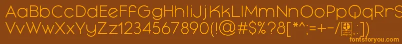 MayekaLightDemo Font – Orange Fonts on Brown Background