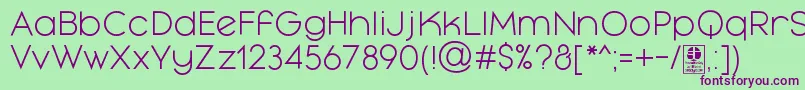 Шрифт MayekaLightDemo – фиолетовые шрифты на зелёном фоне