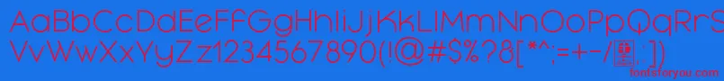 MayekaLightDemo Font – Red Fonts on Blue Background