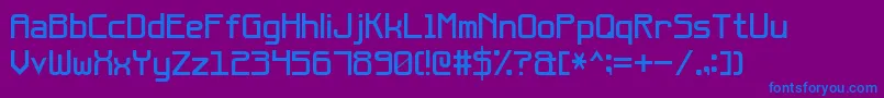 EffectiveWay7-fontti – siniset fontit violetilla taustalla