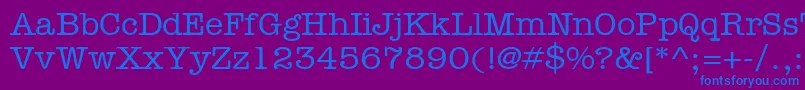 Memorandum Font – Blue Fonts on Purple Background