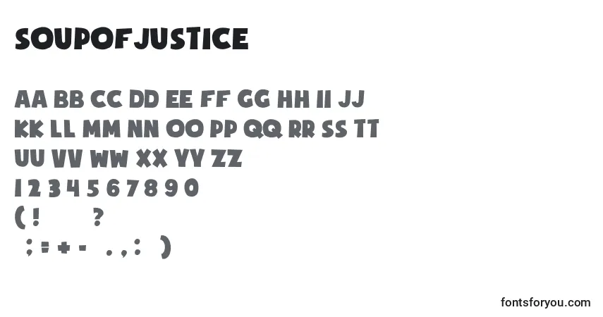 A fonte Soupofjustice – alfabeto, números, caracteres especiais