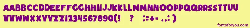 Soupofjustice Font – Purple Fonts on Yellow Background