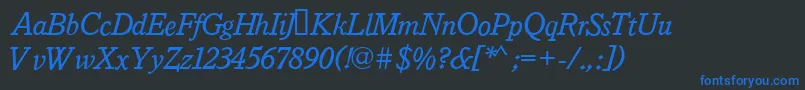 IstriaOldStyleItalic Font – Blue Fonts on Black Background